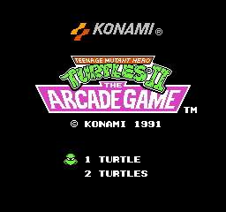 Teenage Mutant Hero Turtles II - The Arcade Game (Europe) Title Screen
